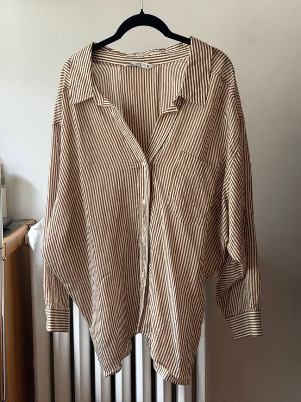 Zara Striped Oversized Slouch Dress Shirt